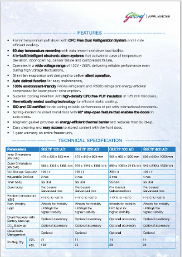 Godrej Pathology Storage Refrigerator